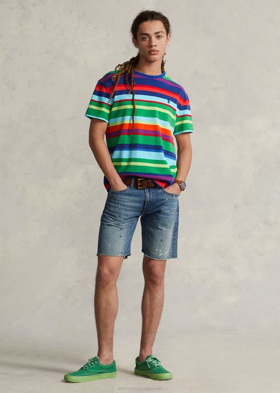 stamme multi Mænd Ralph Lauren klassisk pasform stribet mesh t-shirt Z426B492
