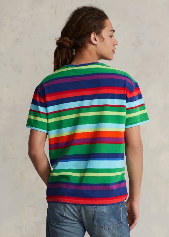 stamme multi Mænd Ralph Lauren klassisk pasform stribet mesh t-shirt Z426B492