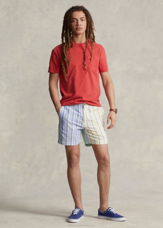 stolpe rød Mænd Ralph Lauren klassisk pasform jersey lomme t-shirt Z426B941