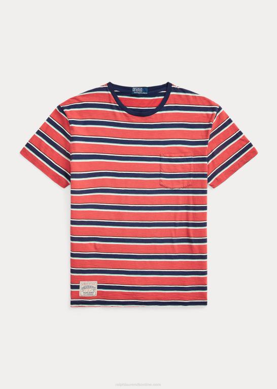 stolpe rød multi Mænd Ralph Lauren klassisk pasform stribet jersey t-shirt Z426B8448