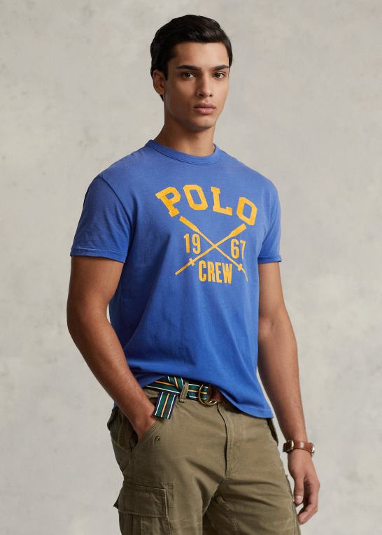 strålende safir Mænd Ralph Lauren klassisk pasform logo jersey t-shirt Z426B216