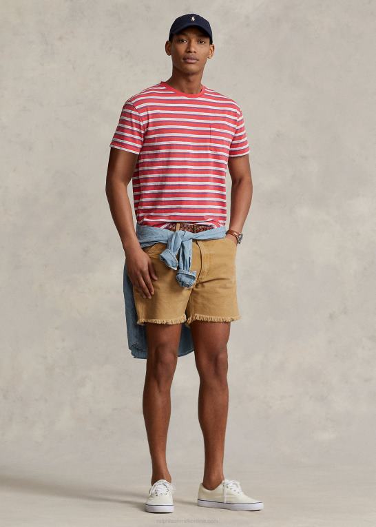 styrbord rød multi Mænd Ralph Lauren klassisk pasform stribet jersey t-shirt Z426B764
