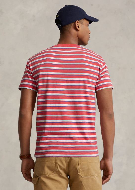 styrbord rød multi Mænd Ralph Lauren klassisk pasform stribet jersey t-shirt Z426B764