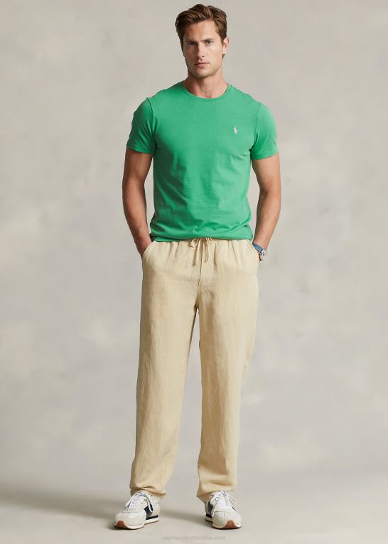 tømmerflåde grøn Mænd Ralph Lauren jersey t-shirt med rund hals - alle passer Z426B178