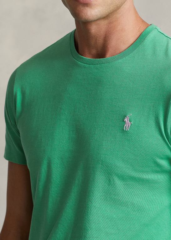 tømmerflåde grøn Mænd Ralph Lauren jersey t-shirt med rund hals - alle passer Z426B178