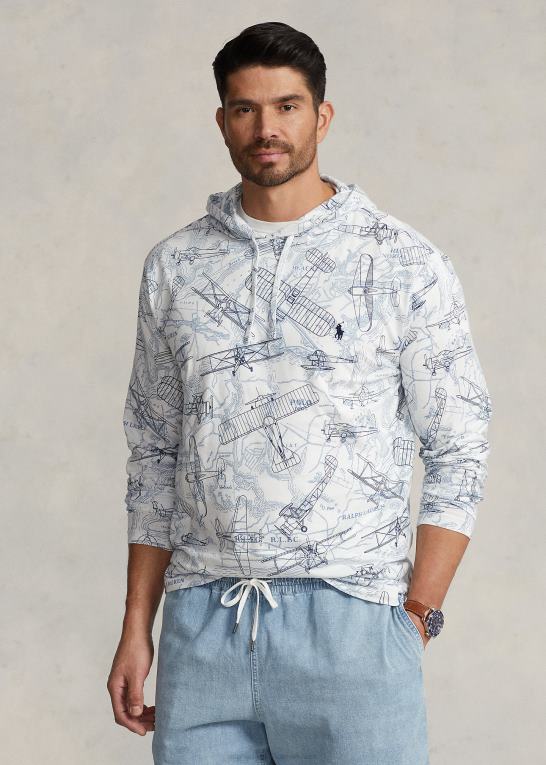 world cruiser hvid Mænd Ralph Lauren t-shirt med hætte i jersey med flytryk Z426B1919