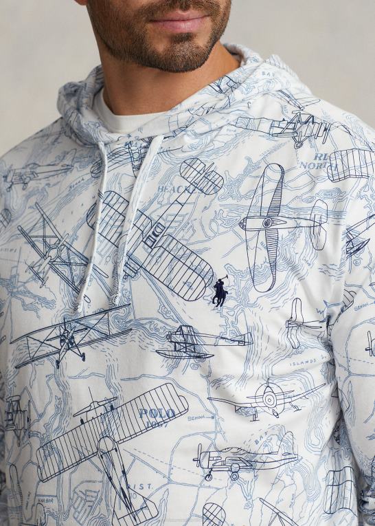 world cruiser hvid Mænd Ralph Lauren t-shirt med hætte i jersey med flytryk Z426B1919