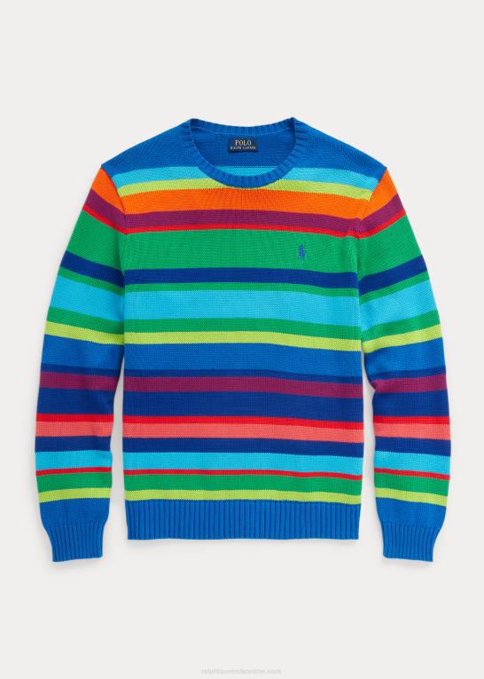 Mænd Ralph Lauren stribet bomuldstrøje med rund hals Z426B888
