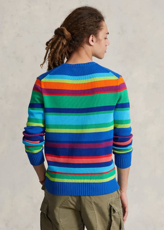 Mænd Ralph Lauren stribet bomuldstrøje med rund hals Z426B888