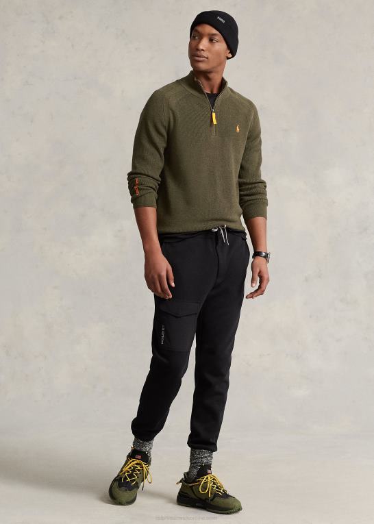 baldakin olivenlyng Mænd Ralph Lauren ydeevne sweater med kvart lynlås Z426B8589
