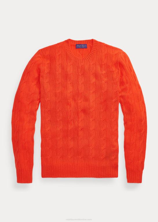 bittersød Mænd Ralph Lauren kabelstrikket kashmirtrøje Z426B79