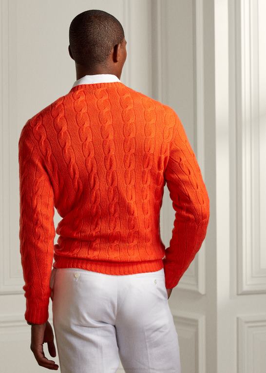 bittersød Mænd Ralph Lauren kabelstrikket kashmirtrøje Z426B79