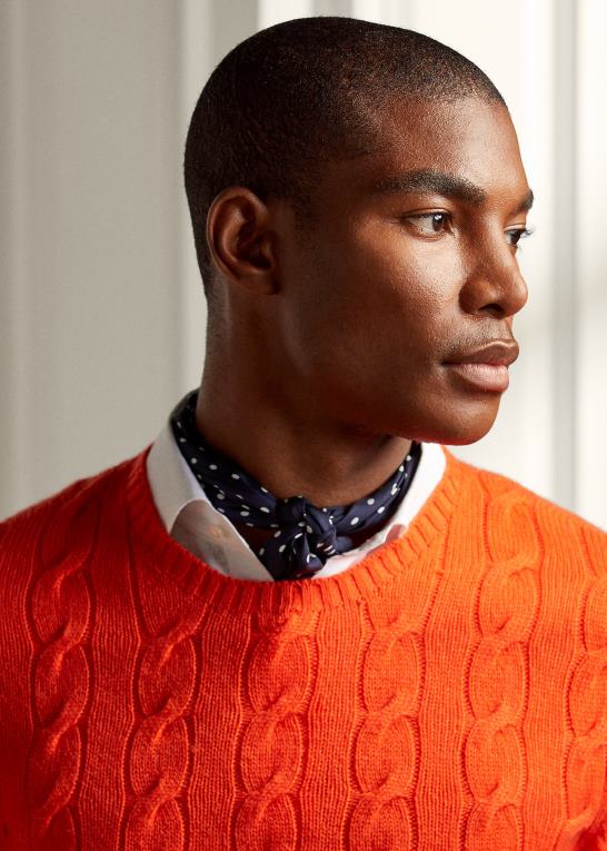 bittersød Mænd Ralph Lauren kabelstrikket kashmirtrøje Z426B79