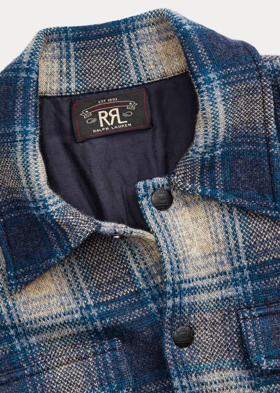 blå multi Mænd Ralph Lauren plaid uld-cashmir workshirt sweater Z426B1740