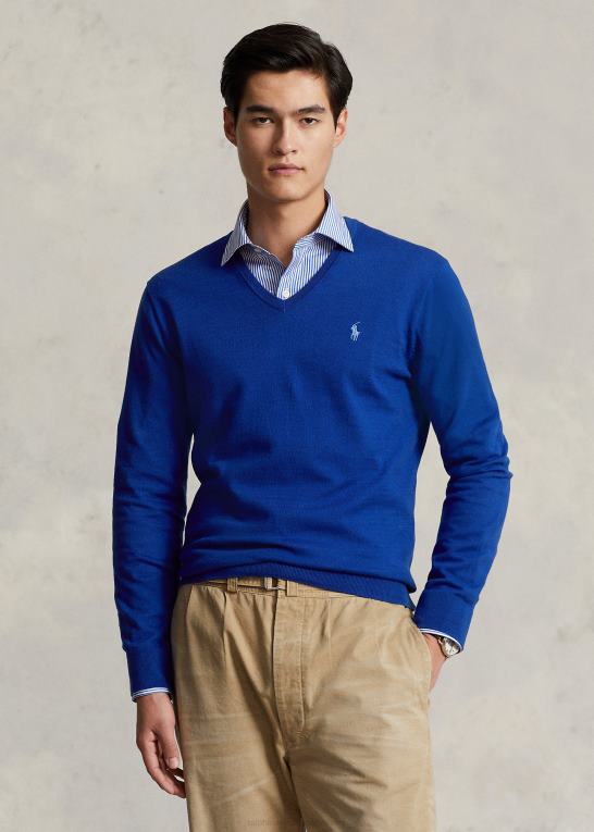 by kgl Mænd Ralph Lauren bomuldstrøje med v-hals Z426B8568