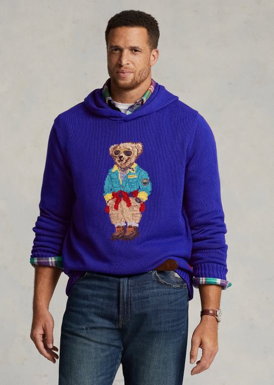 by kgl Mænd Ralph Lauren hættetrøje med polobjørn Z426B1403