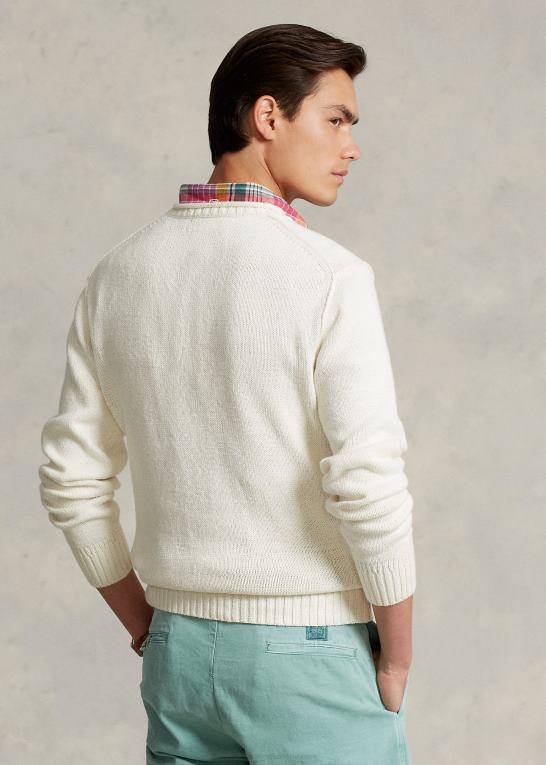 creme multi Mænd Ralph Lauren grafisk sweater i bomuld-hør Z426B8609