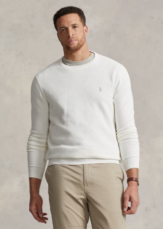 dækvask hvid Mænd Ralph Lauren mesh-strikket bomuldstrøje Z426B1894