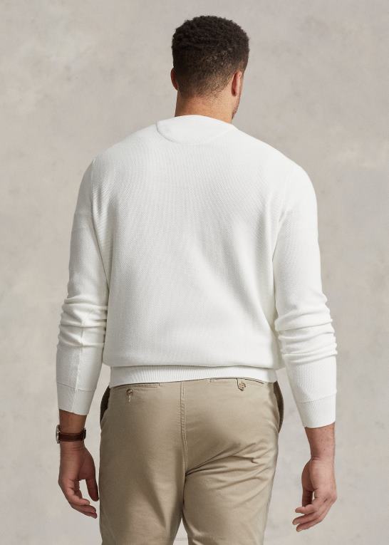 dækvask hvid Mænd Ralph Lauren mesh-strikket bomuldstrøje Z426B1894