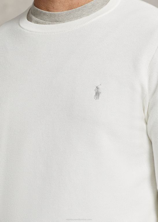 dækvask hvid Mænd Ralph Lauren mesh-strikket bomuldstrøje Z426B1894
