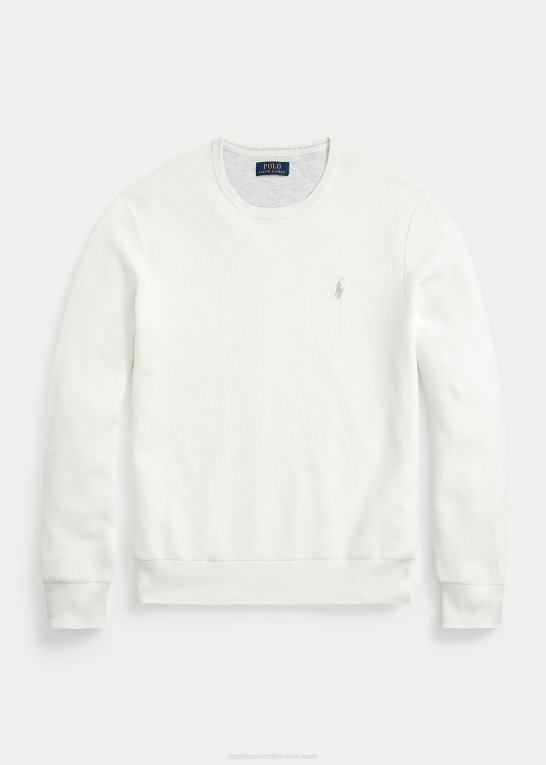 dækvask hvid Mænd Ralph Lauren mesh-strikket bomuldstrøje med rund hals Z426B672