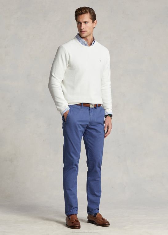 dækvask hvid Mænd Ralph Lauren mesh-strikket bomuldstrøje med rund hals Z426B672