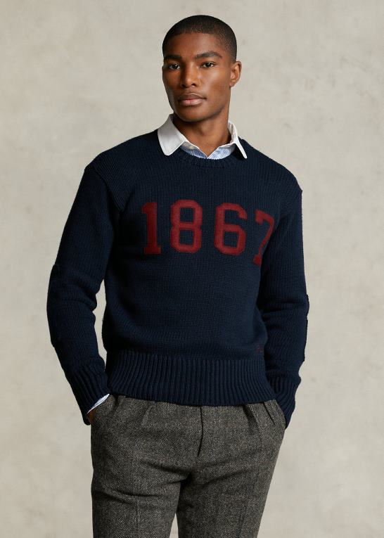 flåde Mænd Ralph Lauren morehouse-kollektionen 1867-trøje Z426B1235
