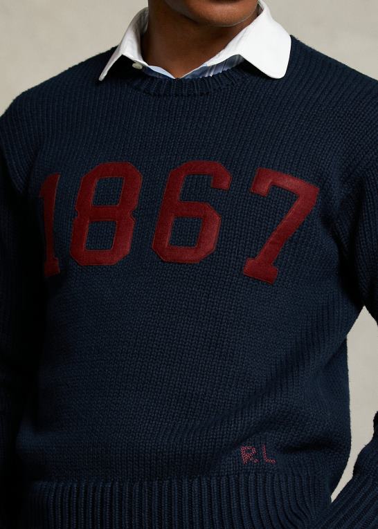 flåde Mænd Ralph Lauren morehouse-kollektionen 1867-trøje Z426B1235