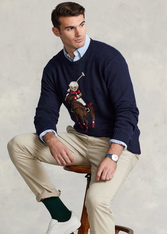 flåde Mænd Ralph Lauren polobjørn & stor ponytrøje Z426B1683
