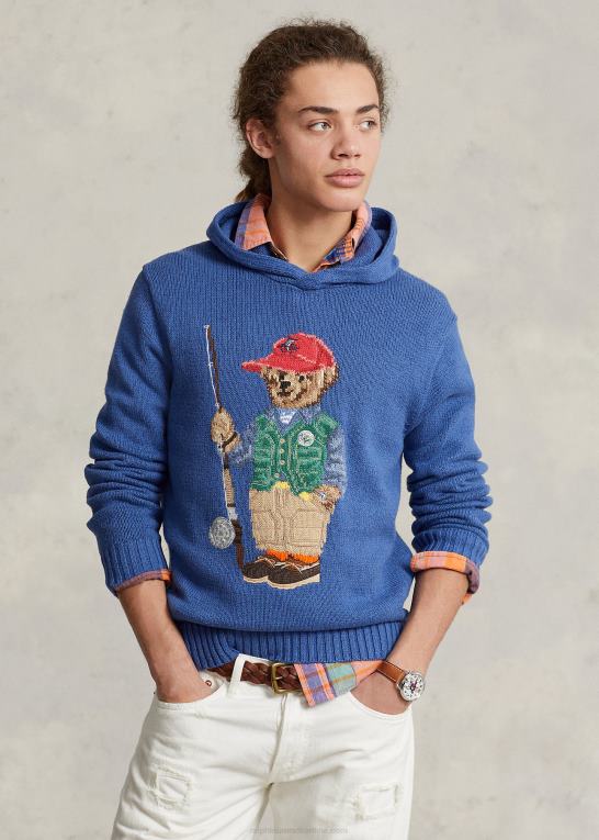 gammel kgl Mænd Ralph Lauren hættetrøje i bomuld med polobjørn Z426B1244