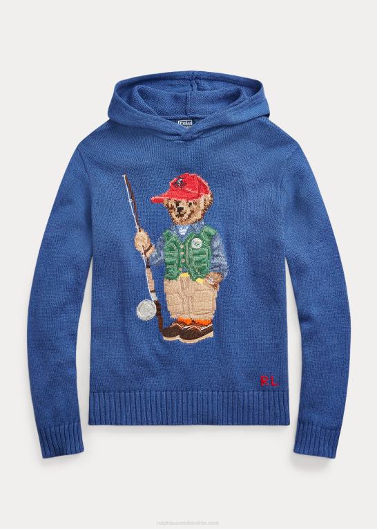 gammel kgl Mænd Ralph Lauren hættetrøje i bomuld med polobjørn Z426B1244