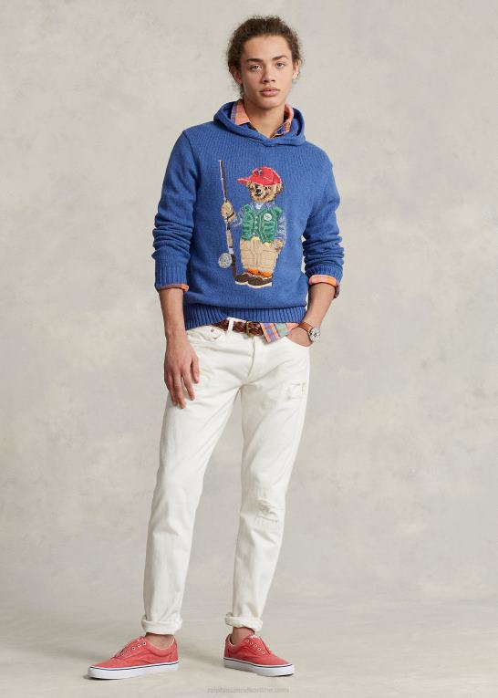 gammel kgl Mænd Ralph Lauren hættetrøje i bomuld med polobjørn Z426B1244