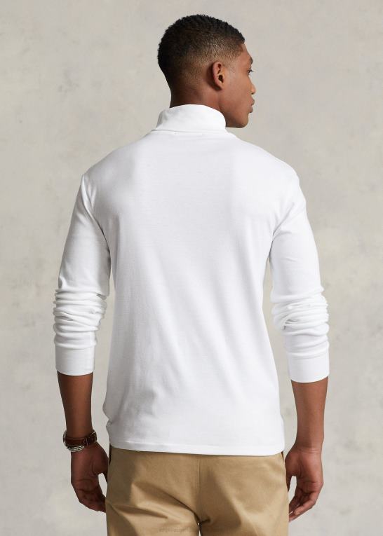 hvid Mænd Ralph Lauren ribbet rullekrave i bomuldsblanding Z426B8639