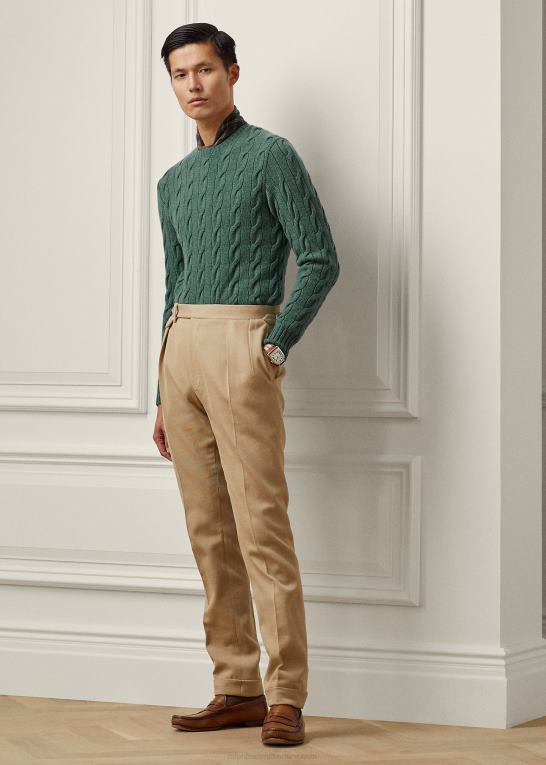 isla blå melange Mænd Ralph Lauren kabelstrikket kashmirtrøje Z426B82