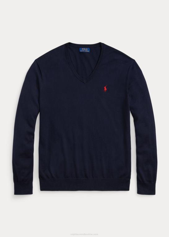 jægerflåde Mænd Ralph Lauren bomuldstrøje med v-hals Z426B8566