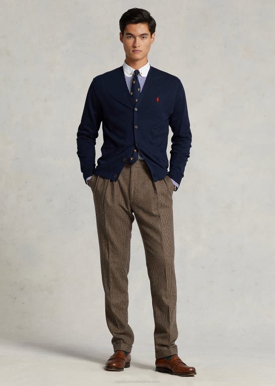 jægerflåde Mænd Ralph Lauren cardigan i bomuld med v-hals Z426B394