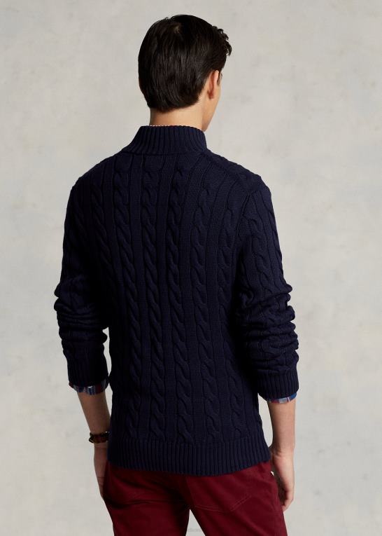 jægerflåde Mænd Ralph Lauren kabelstrikket bomuldstrøje Z426B1131