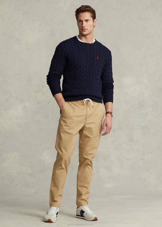 jægerflåde Mænd Ralph Lauren kabelstrikket bomuldstrøje Z426B8410