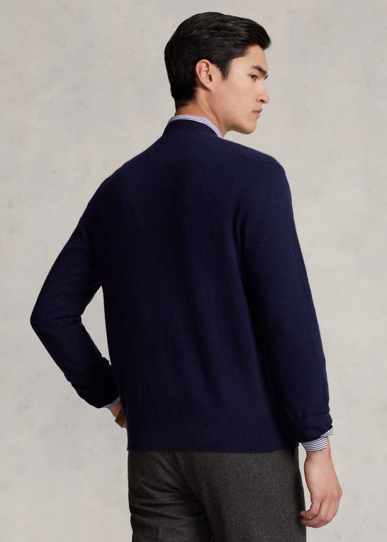 jægerflåde Mænd Ralph Lauren vaskbar cardigan i kashmir med v-hals Z426B8586