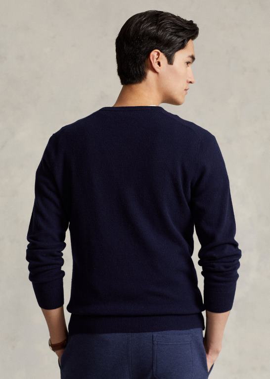 jægerflåde Mænd Ralph Lauren vaskbar kashmir sweater med rund hals Z426B598