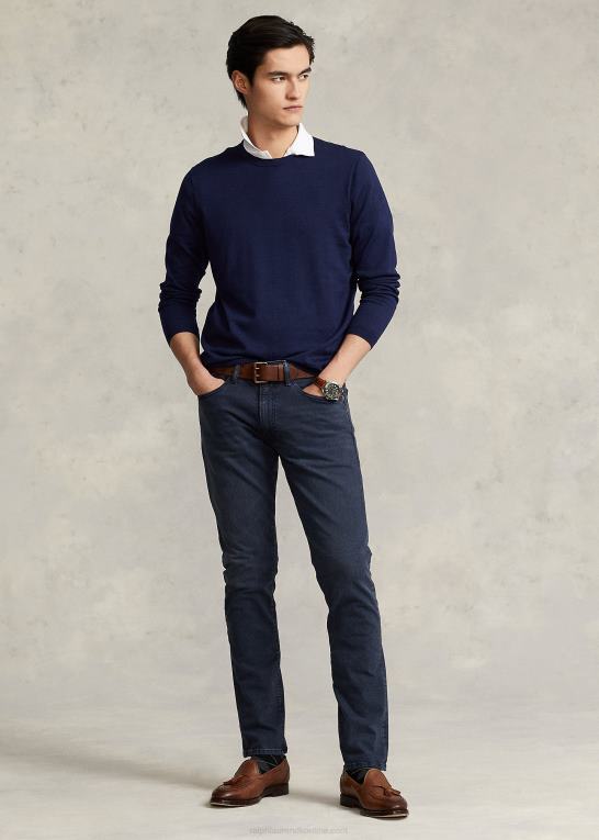 lys flåde Mænd Ralph Lauren bomuldstrøje med rund hals Z426B1066