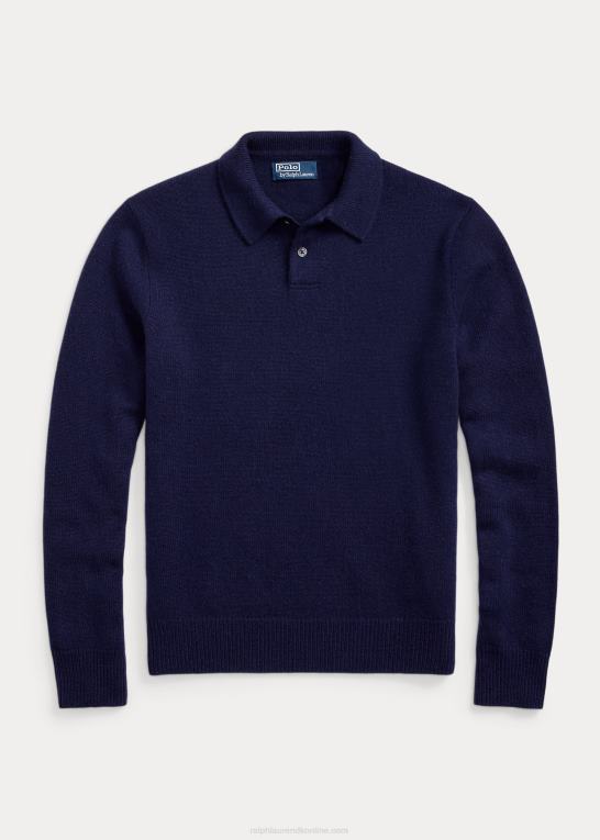 lys flåde Mænd Ralph Lauren kashmir sweater med polokrave Z426B139