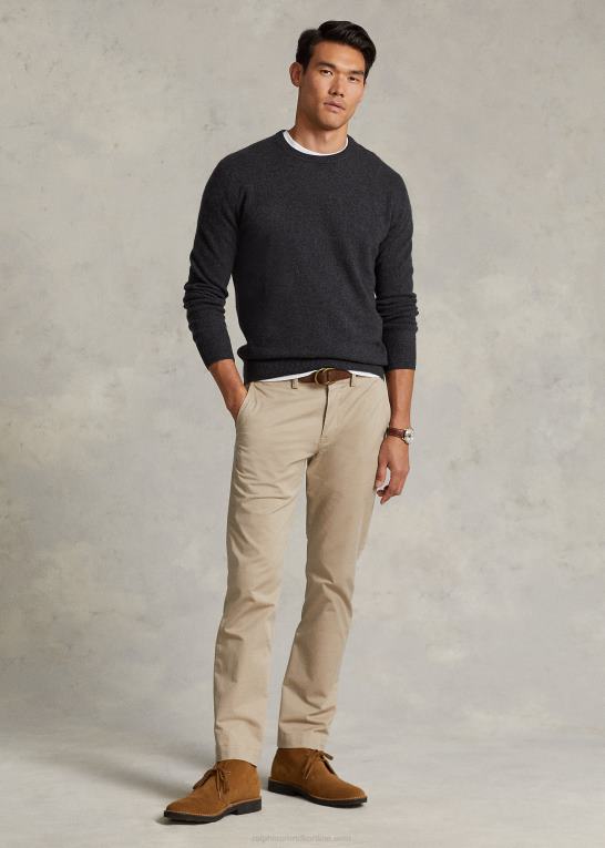 mørk granitlyng Mænd Ralph Lauren vaskbar kashmir sweater med rund hals Z426B601