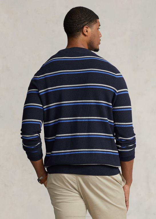 marine combo Mænd Ralph Lauren stribet mesh-strikket bomuldstrøje Z426B1330