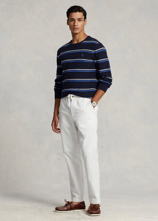 marine combo Mænd Ralph Lauren stribet mesh-strikket bomuldstrøje Z426B548