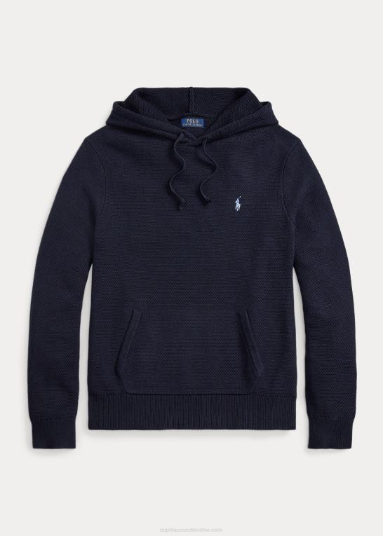 marine lyng Mænd Ralph Lauren hættetrøje i tekstureret bomuld Z426B922