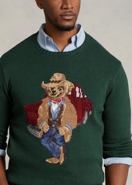 ny skovlyng Mænd Ralph Lauren polobjørn bomuldstrøje Z426B1650