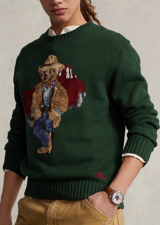 ny skovlyng Mænd Ralph Lauren polobjørn bomuldstrøje Z426B8498