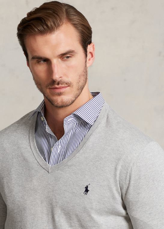 og over lyng Mænd Ralph Lauren bomuldstrøje med v-hals Z426B1316