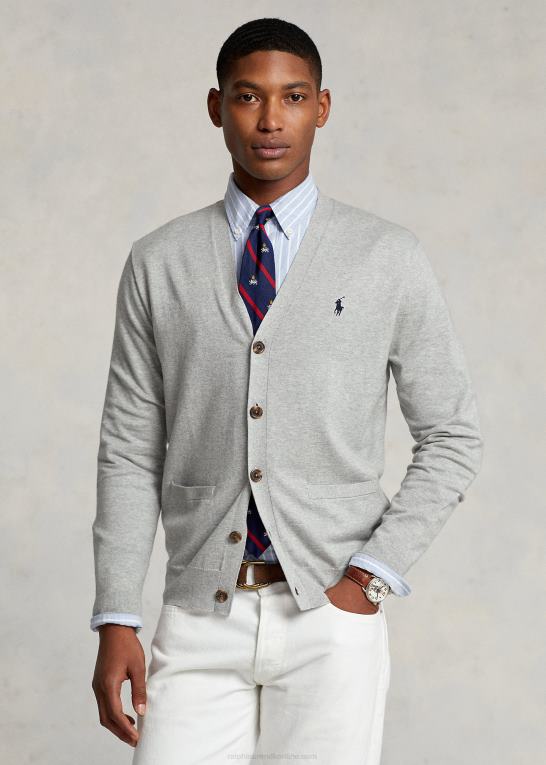 og over lyng Mænd Ralph Lauren cardigan i bomuld med v-hals Z426B397